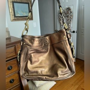 Bronze/gold Coach shoulder bag